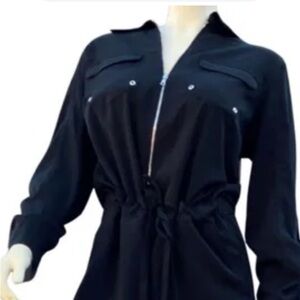 Gabrielle Union Black Long Sleeve Jumpsuit; Size Large